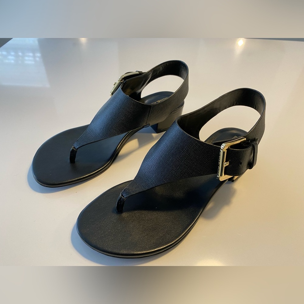 NWOT Michael Kors Black Leather Sandals 5.5